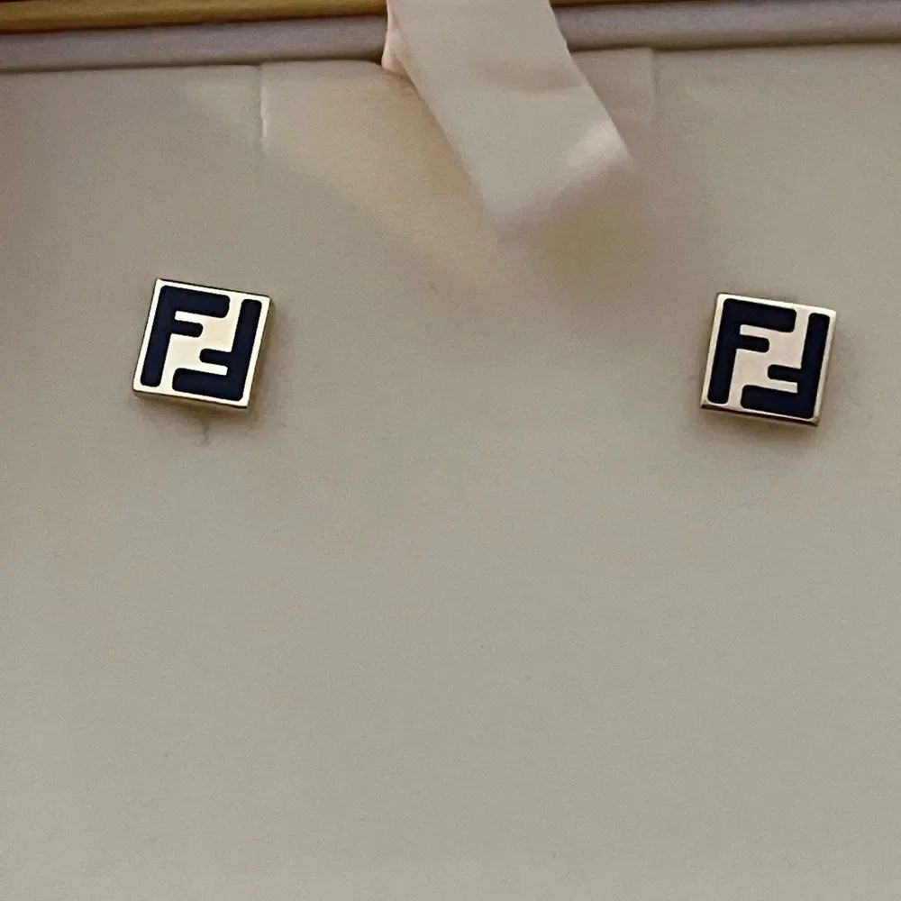 Fendi Black and GoldโSquare studs